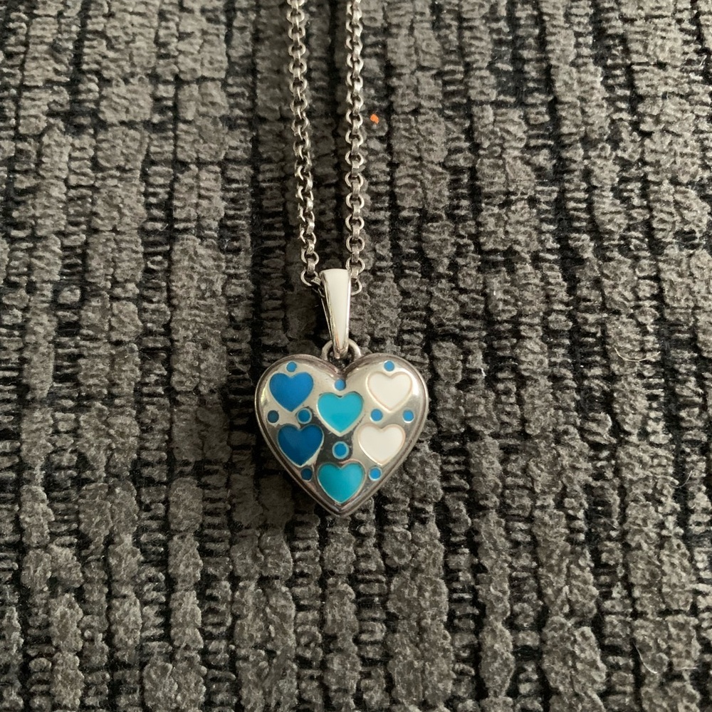 Brighton Blue and White Heart Amore Shades Necklace